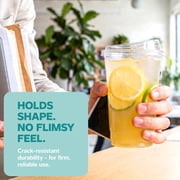 GUSTO 20 oz Crystal Clear Plastic Cups with Strawless Sip Lids, Disposable Drinking Cups for Iced Coffee, 50 Count