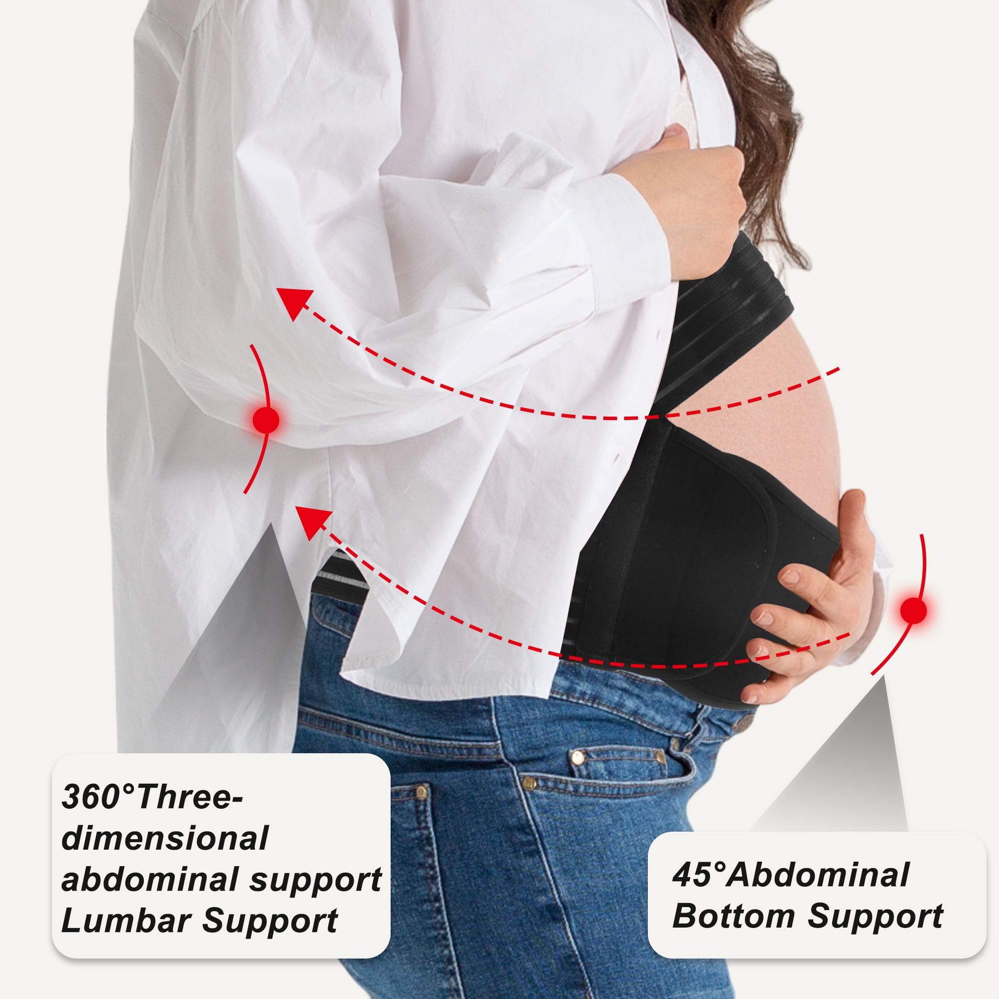 Unique Bargains Pregnancy Belly Band Breathable Support Brace Large Black