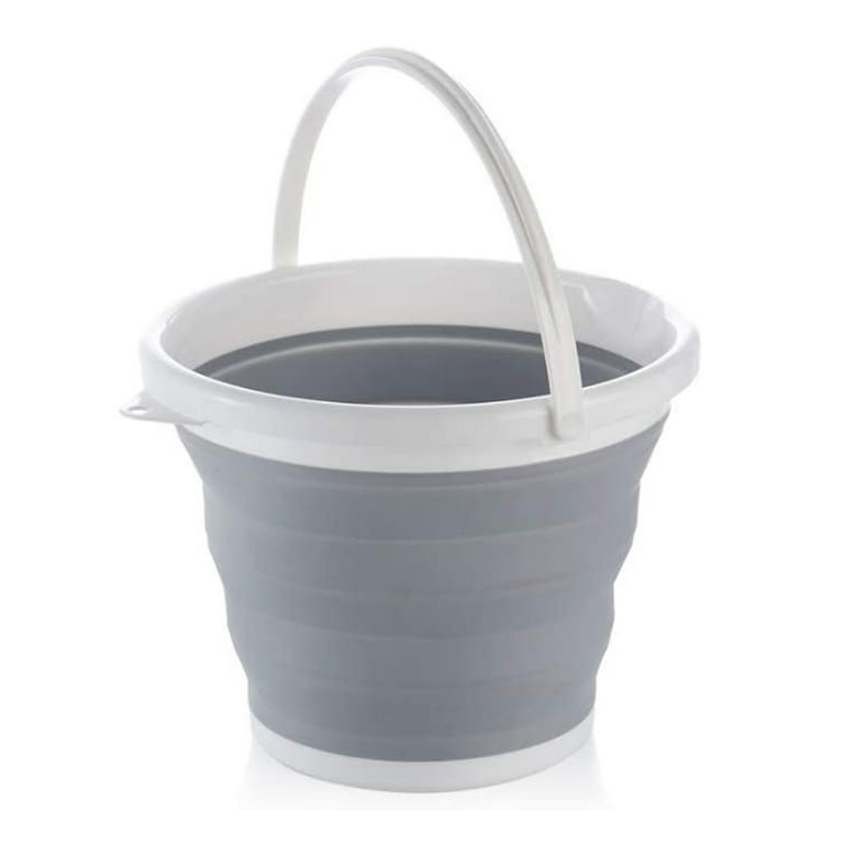 Collapsible Bucket with Handle Foldable Beach Toys Container, 5L /10L  Folding , Small Plastic Buckets for Cleaning, Gardening, Backpacking,  Camping, Outdoor Survival 