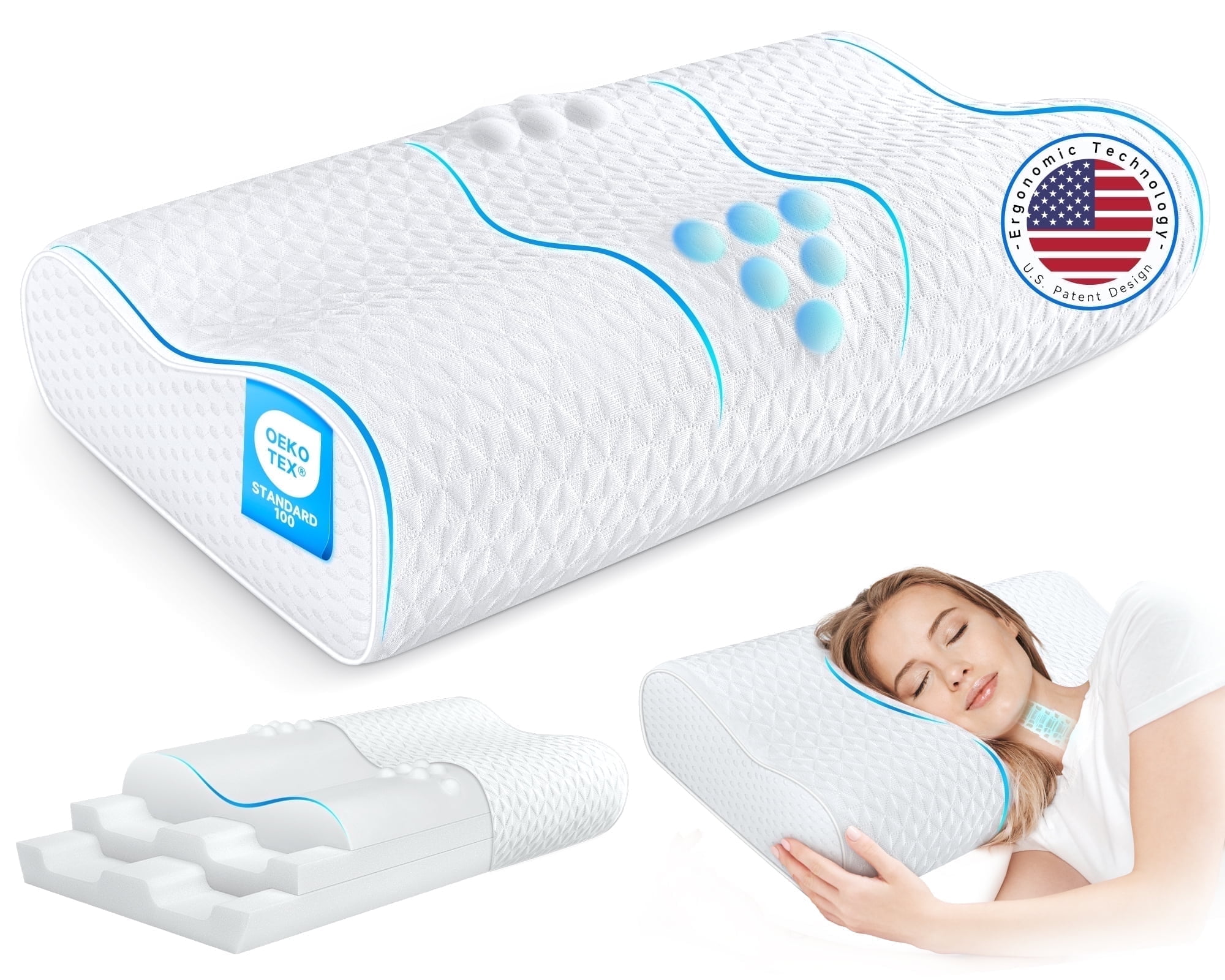 GW特割✩未使用✩TEMPUR The Comfort Pillow60x40 Tempur-Pedic Ultimate Comfort Gel Cooling Bed Pillow, Queen