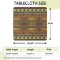 thumbnail image 2 of Boho Golden Ethnic Pattern Square Fitted Tablecloth with Elastic Edge,Square Table Cover,Washable Elastic Table Cover for Home Kitchen Party Decor 34"x34", 2 of 6