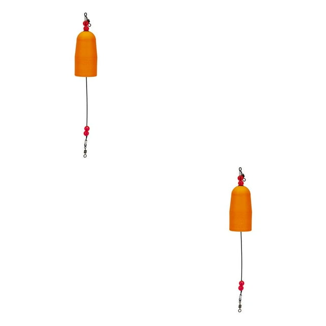 Unatoiry Canne à Pêche Dérivante Étanche Rotation 360° Mousse Gros Ventre Alarme Lumineuse Dérivantes Forte Résistance à la Traction Carré Orange 2ensemble