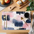 thumbnail image 2 of Navy Blue Pink Art Placemats Set of 12 Abstract Contemporary Luxury Place Mats Indoor Wipeable Table Mats Washable Cloth Dining Table Placemats for Kitchen Holiday Party Home Decor 13x19 Inch, 2 of 9