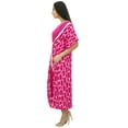 thumbnail image 3 of Bimba Womens Long Maxi Kimono Kaftan Designer Rayon Night Caftan Beach Coverup, 3 of 8