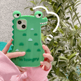 thumbnail image 2 of Phone Cases for iPhone 14 Plus,Cute Cartoon Green Crocodile Phone Case Unique Fun Cover Case 3D Soft Silicone Shockproof Cover, 2 of 4