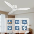 thumbnail image 6 of Witaxima 52" Flush Mount Ceiling Fan No Light, 3 Blades Reversible, 6-Speed DC Motor, Low Profile for Indoor Use, Ancient White Color, Remote Included, 6 of 9