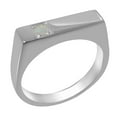 thumbnail image 1 of LBG British Made 9k White Gold Natural Opal Mens Band Ring - 33 size options - Size 9.5, 1 of 6