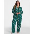 thumbnail image 2 of Joyspun Women’s Dreamy Soft Collection Notch Collar Long Sleeve Pajama Set, Sizes XS to 3X, 2 of 5