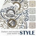 thumbnail image 5 of Curtainking 100% Blackout Curtains 96 in Blue Damask Medallion Window Curtains for Bedroom Grommet Thermal Insulated Drapes for Living Room Vintage Luxury Window Treatments Set 2 Panels, 5 of 7
