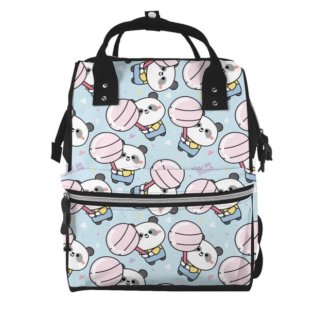 Easygdp Cute Panda Bear para Bolsa de Bebé de Gran Capacidad con Múltiples Bolsillos, Bolsa de Pañales para Padres, Bolsa de Viaje Organizada y Elegante