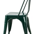 thumbnail image 4 of Set of 2 Dark Green Industrial Metal Dining Chairs 18 Inch Seat Height Stackable Indoor Outdoor, Lightweight Easy-Clean Surface, Easy Assembly, Durable Modern Design, 4 of 5