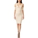 thumbnail image 1 of Vestido de suéter ajustado Minkpink con hombros descubiertos para mujer Beige Mediano, 1 of 1
