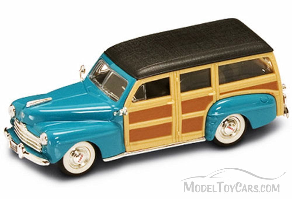 Ford 1948 Woody, Turquoise - Lucky Road 1/43 Scale Diecast