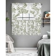 thumbnail image 5 of Sage Green Flower Kitchen Curtain and Valance Set 3 Pieces,Rod Pocket Short Tier Curtains 24 Inch Length,Vintage Country Rose Leaf Floral Swag Topper Small Window Treatment for Cafe Bathroom Bedroom, 5 of 6