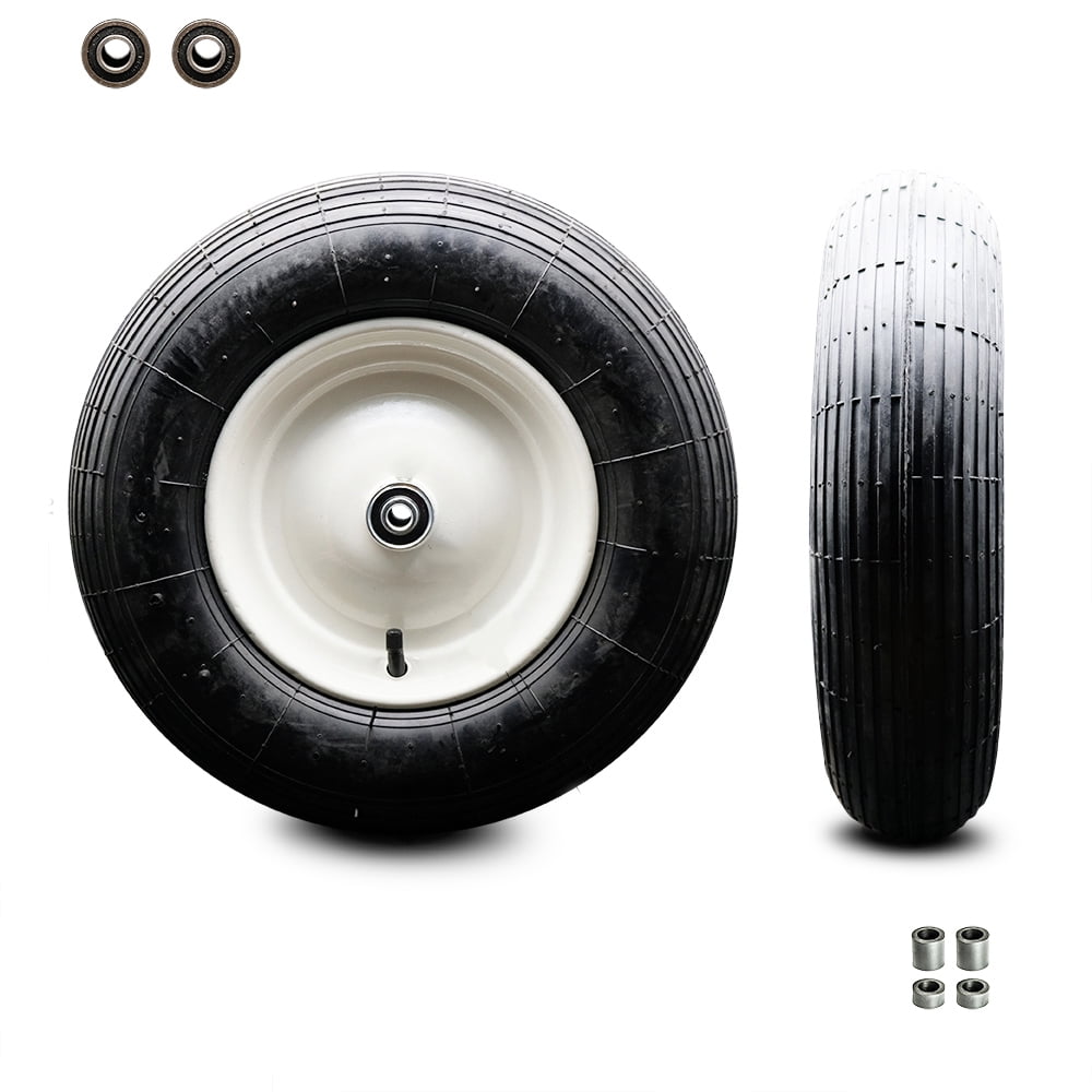 16" x 4" Universal Wheelbarrow Wheel Only with a Centered Hub and 5/8
