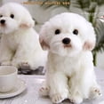 thumbnail image 1 of Perro maltesa de felpa realista, juguetes para perros de cachorro de peluche, para niños de cumpleaños para ad FAONIE FAONIE, 1 of 2