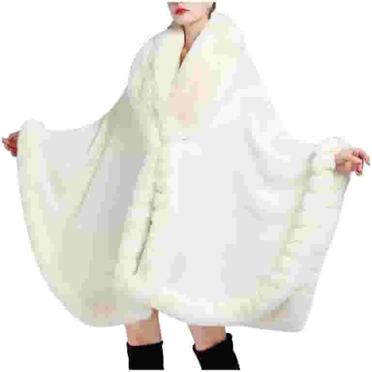 Hfyihgf Women's Oversized Shawl Cardigan, Faux Fur Trim Hfyihgf Women's Oversized Shawl Cardigan, Faux Fur Trim