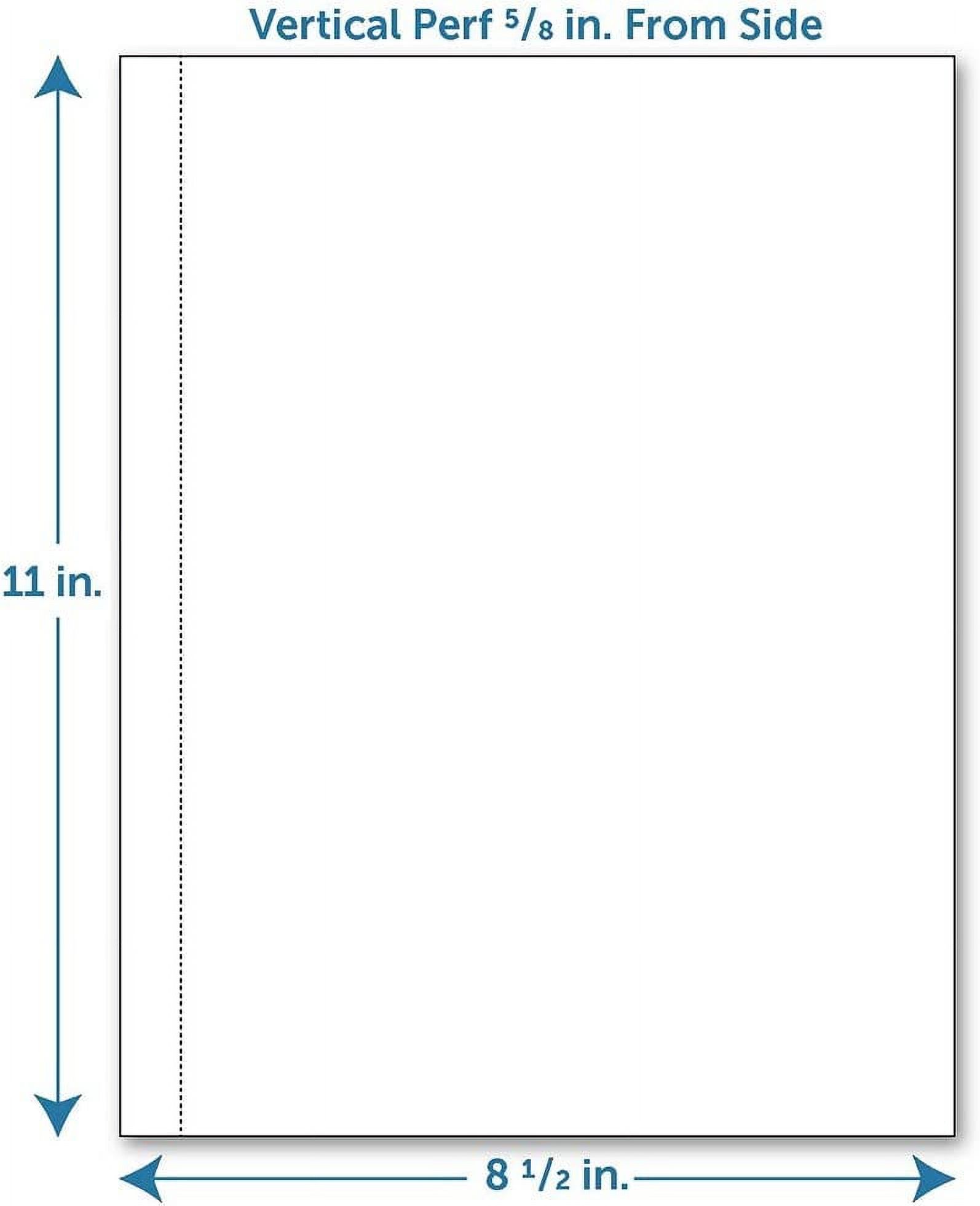 Perforated Paper, 5/8" Perforation Along 11" Side, Vertical on White 20# Letter Size Copy Paper (Ream of 500)