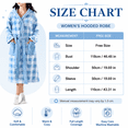 thumbnail image 5 of Aezemi Women Winter Hoodie Long Robes Plaid Fashion Thick Fleece Quick Dry Shower Bathrobe with Pockets Long Sleeve Tie Front Mid-Length Home Sleepwear Pajamas, 5 of 8