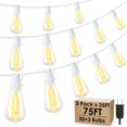 thumbnail image 1 of Cadena de luces Larkvue para exteriores, 23 m, cable blanco, 33 LED IP65, 1 of 5