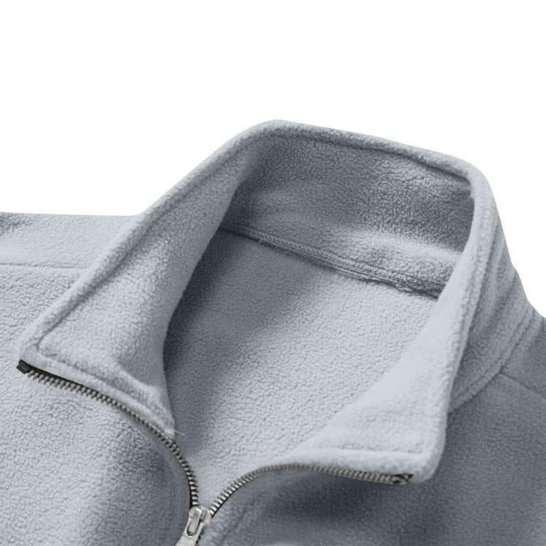 ZVNAΖH Mens Full Zip Sweatshirt No Hood Cozy Pocket Long Sleeve