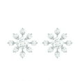 thumbnail image 2 of Rosec Jewels Moissanite Snowflake Earrings with Screw Back (D-VS1 Grade) - Minimalist Earrings Ready to Gift for Christmas, 10K White Gold, 2 of 7