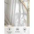 thumbnail image 6 of Sheer Curtains 96 inches Long, Abstract Art Vintage Gold White Marble Texture Light Filtering Sheer Window Curtains Rod Pocket Voile Drapes for Bedroom Living Room, 52"W x 96"L 2 Panels, 6 of 7