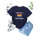 thumbnail image 1 of ABPHQTO Camiseta de manga corta con estampado de arco iris de Same Love Same Rights azul para mujer, 1 of 5