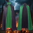 thumbnail image 2 of XIAONU Adults Reversible Color Blocked Cape High Collar Full Length Cloak Versatile Themed Event Capes, 2 of 5
