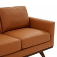 thumbnail image 3 of Leisuremod Chester Modern Leather 3 Seater Sofa With Birch Wood Base Mid Century Living Room Couch (Cognac Tan), 3 of 12