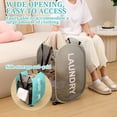 thumbnail image 4 of Pop Up Mesh Laundry Hamper 2 Pack, Collapsible Laundry Basket with Steel Frame, Foldable Clothes Hamper with Side Pocket for Storage,(Blue+Gray), 4 of 7