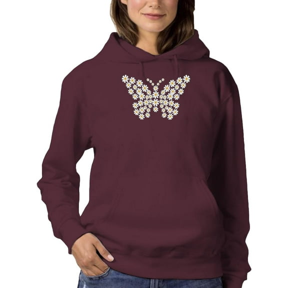 Daisy Butterfly Hoodie Women -Image by Shutterstock, Female x-Large