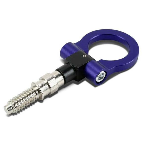 DNA Motoring THK-E-BL Universal for European Car 1.88" Billet Aluminum Front/Rear Trailer Tow Hook Ring Kit (Blue)