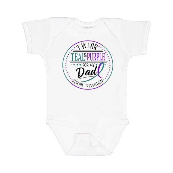 Inktastic Suicide Prevention I Wear Teal and Purple for My Dad Boys or Girls Baby Bodysuit