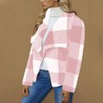 thumbnail image 2 of Fanxing Women's Fall Plaid Coats Brushed Shacket Jackets Flowy Cardigans Outwear Lightweight Cozy Lapel Tops Vacation Pink,S, 2 of 6