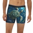 thumbnail image 2 of Cauagu Artistic Turtle Earth Print Men's Boxer Briefs, Funny & Cute Underwear Elastic Waistband Briefs Ideal Gift for Men,1-Pack, 2 of 7