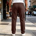 thumbnail image 7 of MXALUOB Cargo Pants for Men Waffle Knit Drawstring Waist Casual Pant Solid Color Workout Running Trousers with Zipper Pockets, 7 of 7