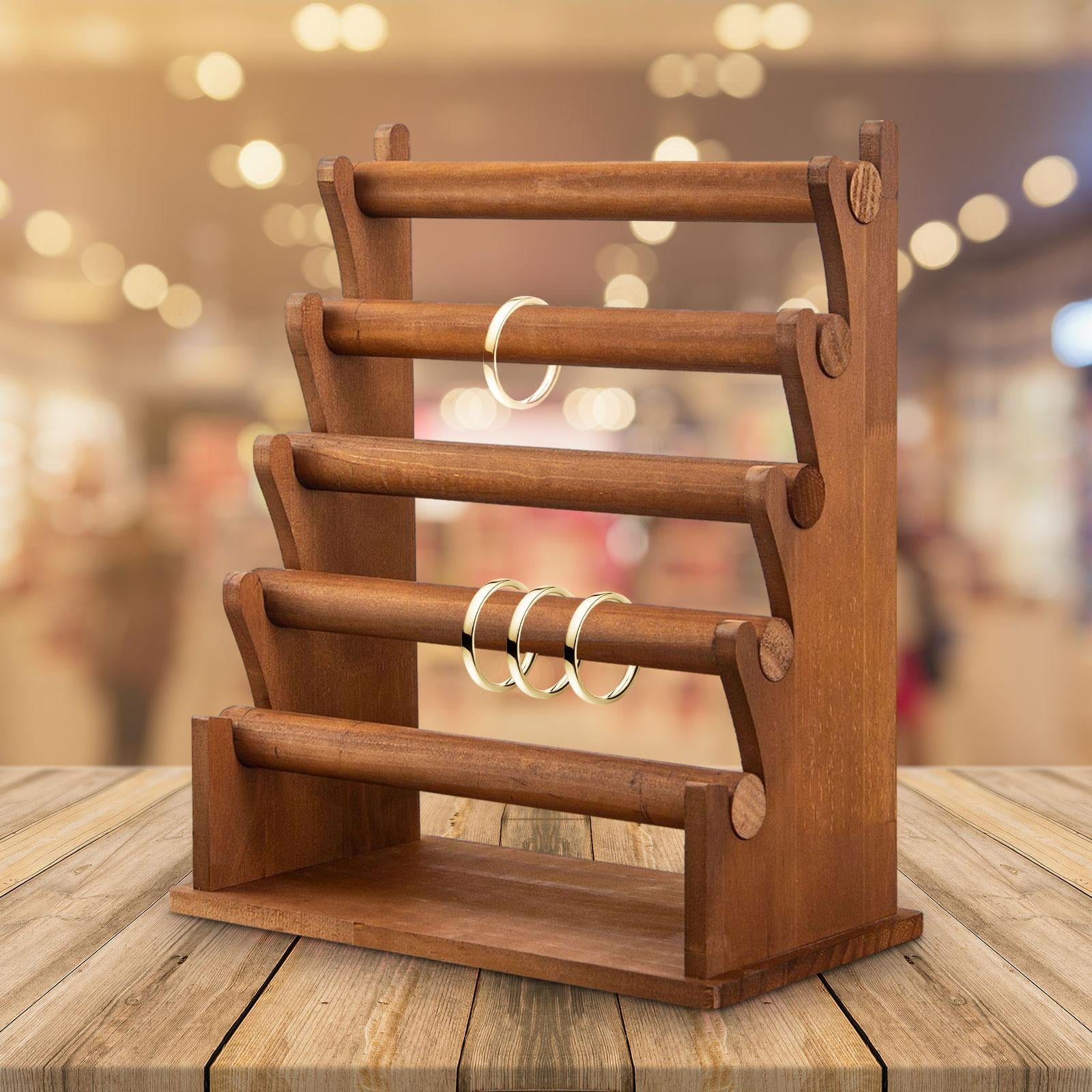 Watch Display Stand Wooden Bracelet Bangle Holder for Necklace Showcase Store 5 Tier