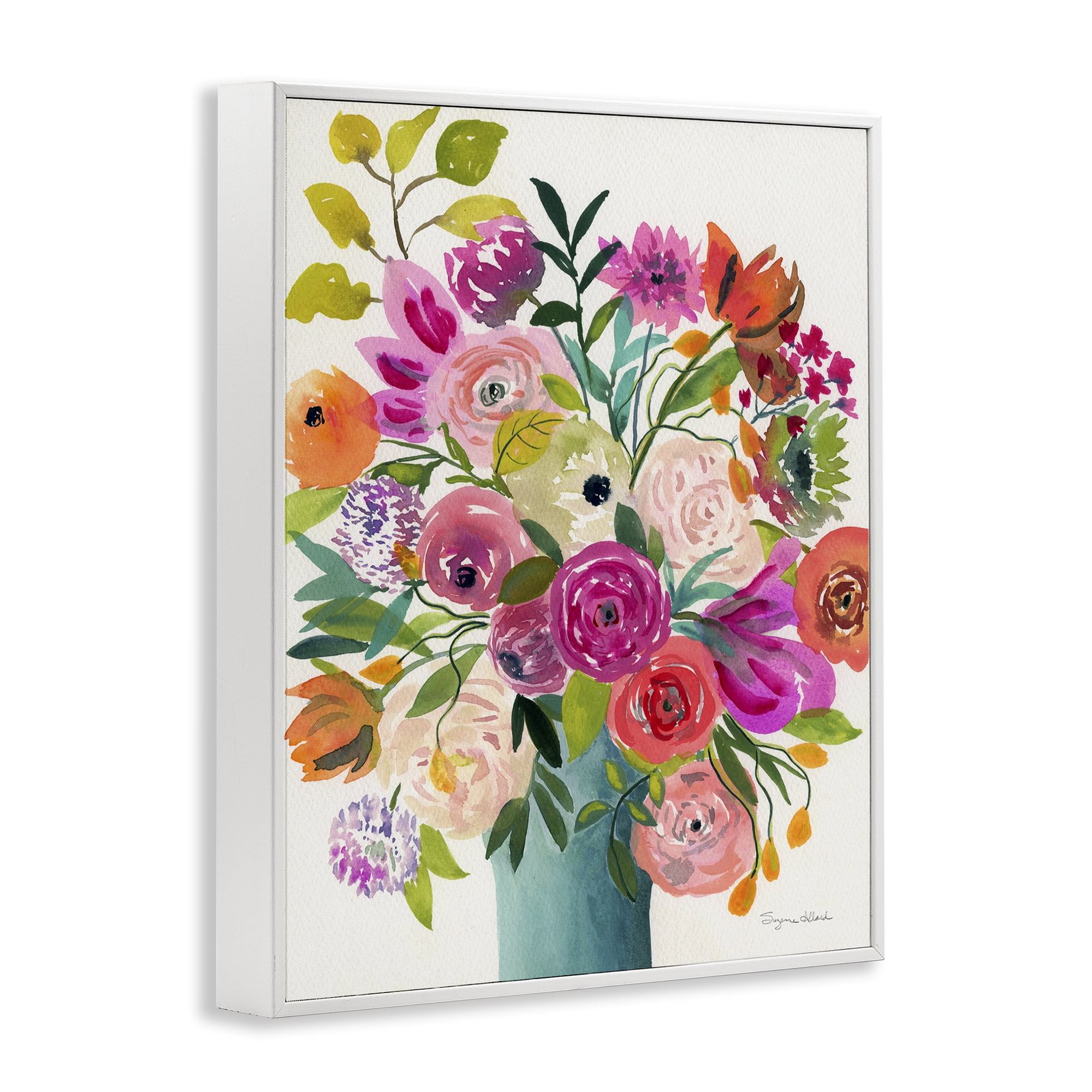 Stupell Industries Jewel Of Summer Bouquet White Framed Giclee Art, design by Suzanne Allard