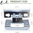 thumbnail image 2 of WE01X25317 Dryer Door Hinge WE01X25317 Door Hinge Fits for GE Hotpoint 4466992 AP6032615 PS11763047 EAP11763047 (Silver 1PC), 2 of 7