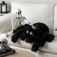 thumbnail image 2 of Phantoscope Happy Halloween Faux Fur Spider Shaped Throw Pillow, Black, 9 x 16 inch, 2 of 5