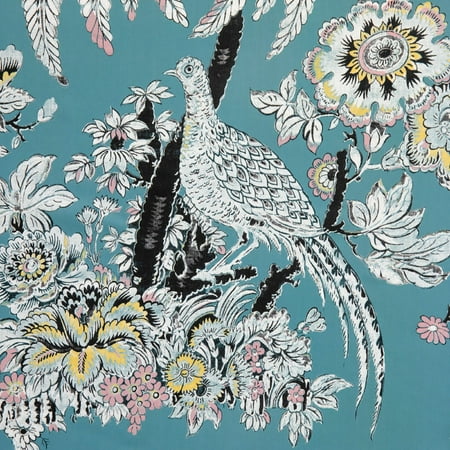Tropical Toile Peel and Stick Wallpaper by Drew Barrymore Flower Home, Teal