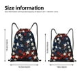 thumbnail image 2 of Honeii Red Blue White Stars Print Drawstring Backpack,Drawstring Bags String Backpack Gym Cinch Sack Backpack Sport Bag Draw-Medium, 2 of 6
