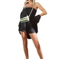 thumbnail image 4 of xiaxaixu Women Solid Color Knit Playsuits Wrap Chest Strapless Boat Neck Backless High Waist Yoga Skinny Short Jumpsuits Rompers, 4 of 7