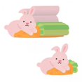thumbnail image 1 of Abbracc 5X 50 Pieces Rabbit Lolly Card Candy Holder Card Treats Wrapping Card for Party, 1 of 9