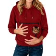 thumbnail image 4 of Pet Pouch Hoodie Long Sleeve Kitten Puppy Holder Carrier Sweatshirt for Women Pet Pocket Hoodie, Thermal, Pullover, Comfy, Home, Lounging, Walking, Gift QURATI, 4 of 6