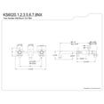 thumbnail image 2 of Kingston Brass KS6026NX Hamilton Two-Handle Wall Mount Roman Tub Faucet, Polished Nickel, 2 of 4