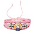 thumbnail image 3 of Pulseras de cuero para niño y Voleibol de escuela secundaria, Anime Haikyuu Brazalete con gema redonda de vidrio con estampado de dibujos animados para amigo, regalos de joyería, 3 of 5