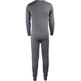 thumbnail image 3 of KNOCKER Men's Soft Fleece Thermal Underwear Set Charcoal, 3 of 3