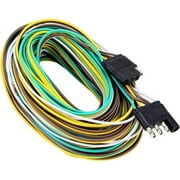 VINAUO Trailer Wire,50ft Trailer Wiring,Trailer Wiring Harness Kit with 4 Flat Extension Connector,Trailer Wire for Utility Boat